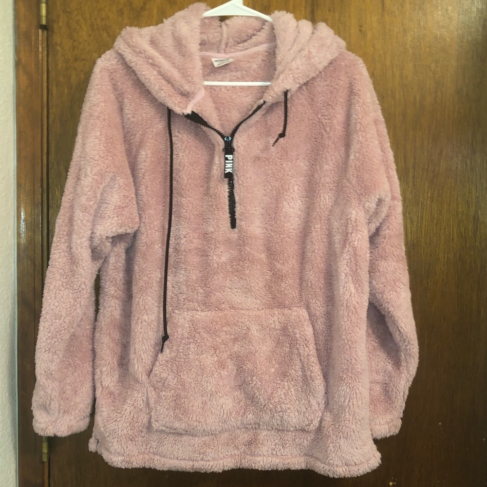 Pink quarter zip sweater